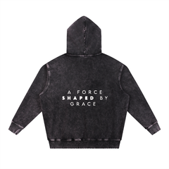 A force shaped by grace Snow Wash Hoodie